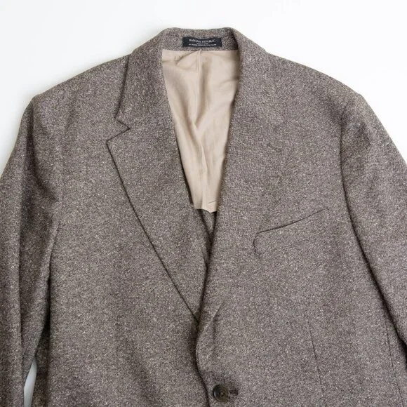 Banana Republic Italian Tweed Brown Suit 2pcs Jacket 42R Pants 36R - Picture 5 of 16